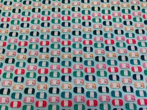 Motif tissu coton pelote de laine