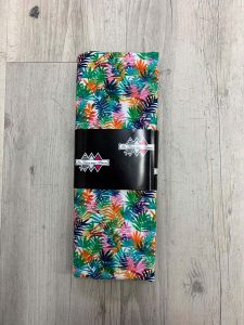 Tissu coton motif feuilles multicolore