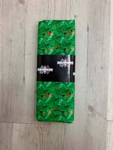 Tissu coton vert motif trèfle et coccinelle